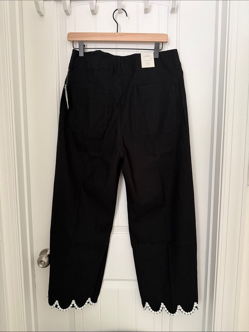 NWT ANTHRO Colette Scalloped Crop Wide-Leg Pants by Maeve (size 31) - Picture 6 of 9